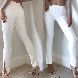 New White Side Slit Seam Bottoms